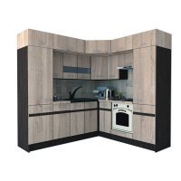 Bucatarie de Colt BIG GENA NEW ST. 210-230, Stejar Sonoma